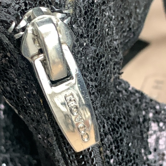 Coach Ludlow Black Women's Glitter Sparkle Open-toe Stiletto Heels - Picture 10 of 16